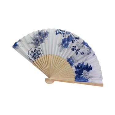 Imagem de Leque De Seda Vintage Estilo Chinês E Japonês Com Padrão Floral Para D