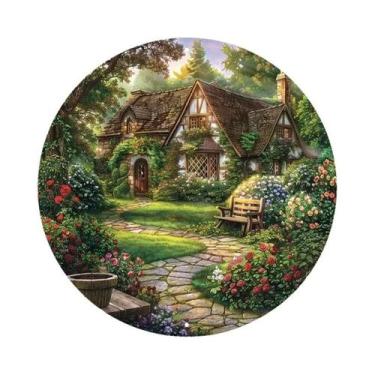 Imagem de Placa Decorativa De Madeira Encantadora Para Jardim Com Flores Desabro