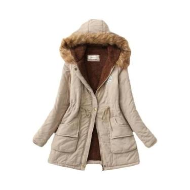Imagem de Jaqueta Feminina Acolchoada Com Capuz De Algodão, Outono Inverno, Ajus