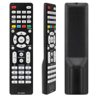 Imagem de Controle remoto universal retroiluminado, controle remoto de substituição para Samsung, Vizio, LG, Sony, Sharp, Panasonic e mais grandes marcas de TV LCD/LED, configuração fácil, RC-G008, preto