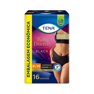 Imagem de Calcinha Descartável Tena Pants Discreet Preta P/M com 16un