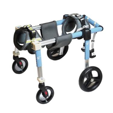 Imagem de Cadeira de rodas ajustável para cães para pernas dianteiras e traseiras - PP a XXL, suporte completo para todas as raças, suportes de perna de cachorro portáteis - Tamanho M, ideal para uso em esteira