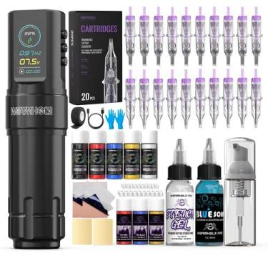 Imagem de Kit de Tatuagem Sem Fio Wormhole Tattoo com Bateria de 1800mAh e Tempo