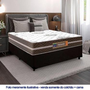 Imagem de Cama Box Casal Suede + Colchão Molas Ensacadas Texas Colchões 138x188x64cm Preto