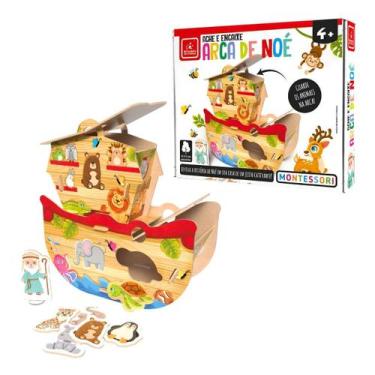 Imagem de Jogo Ache e Encaixe Arca de Noé Brinquedos Educativos Brincadeira de C