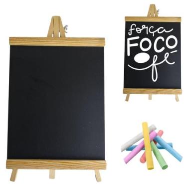 Imagem de Lousa Cavalete Madeira Porta Recados Restaurantes 35x20cm - Floripa