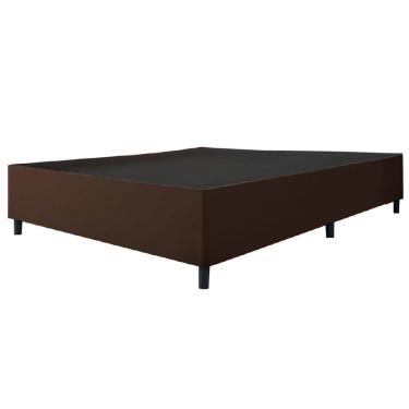 Imagem de Cama Base Casal King 1,93m Suede Marsala Marrom
