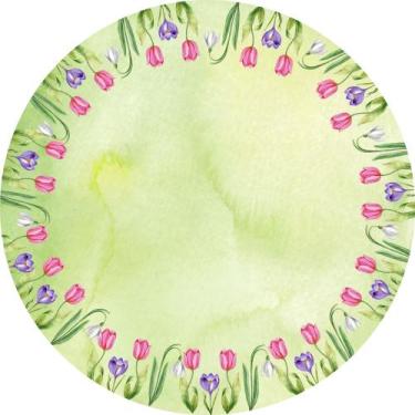 Imagem de Tapete em Lona Redondo Bonequinhas Papel de Carta - Fabrika de Festa, 