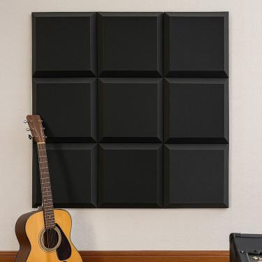 Imagem de Placa Acústica Lisa Antichamas – 3cm Espessura - Espuma Perfilada Isolamento E Tratamento Acústico 50x50cm