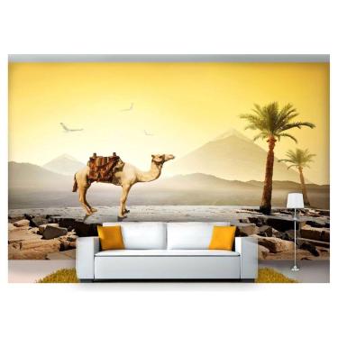 Imagem de Papel De Parede Animais Camelo Pirâmides 3D Anm182