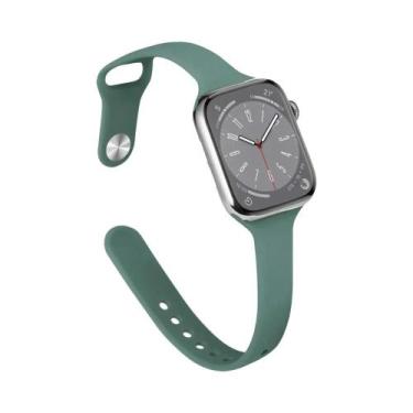Imagem de Pulseira De Silicone Fina Para Apple Watch 44mm 40mm 38mm 42mm 49mm iW