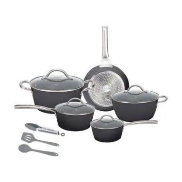 Imagem de Jogo de Panelas 8 Peças Neuhaus Ceramic Prime Antiaderente Cor:Black, 