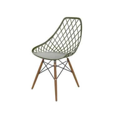 Imagem de Cadeira Kayla Verde Musgo e Madeira - Mobly