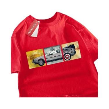 Imagem de Camiseta Masculina Oversized De Algodão Para O Verão, Design De Carro 