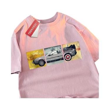 Imagem de Camiseta Masculina Oversized De Algodão Para O Verão, Design De Carro 