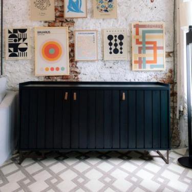 Imagem de Aparador para Sala de Estar Trendy 3 Portas 160cm Preto - Metta Mobili