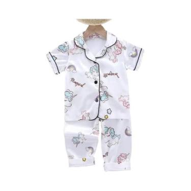 Imagem de Conjunto De Pijamas De Unicórnio Para Meninas E Meninos, Vestido De Se