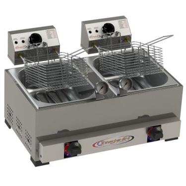 Imagem de Fritador a Gás e Elétrico Itajobi Conjugado 2 Cubas 5 Litros Cada, 110
