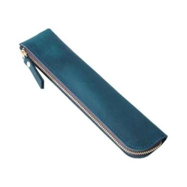 Imagem de Estojo De Couro Genuíno Retrô Para Lápis, Bolsa Portátil Para Canetas,