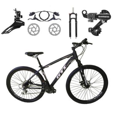 Imagem de Bicicleta Aro 29 GTI Roma Shimano 24v K7 Freio a Disco Hidráulico Garfo Com Trava - Pre...