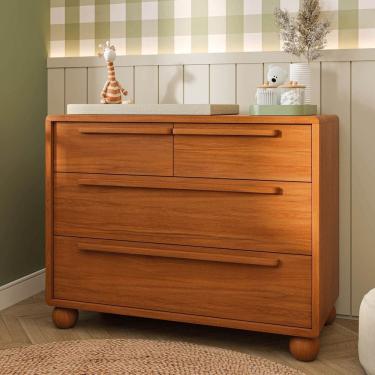 Imagem de Cômoda com 4 Gavetas em Madeira Maciça Orbi Casatema Madeiraoriginals Canela