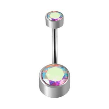 Imagem de Piercing De Umbigo Feminino Em Titânio 14G Com Pedra CZ Premium - Joia