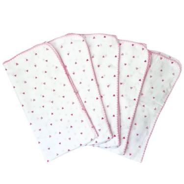Imagem de Kit Com 5 Fralda De Pano Luxo Cremer 70x70cm Com Crochê Favorito - Dug