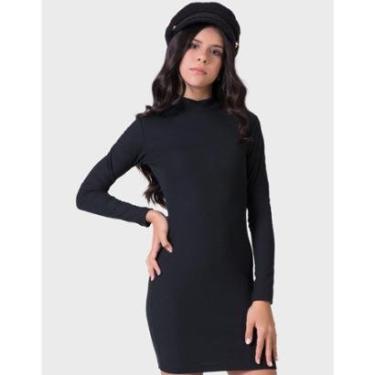 Imagem de Vestido Canelado JUsto Manga Longa Novo Inverno Frio Nova Moda Elegante - Feminino 12 a 18 anos-Feminino