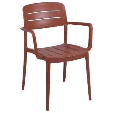 Imagem de Cadeira Tramontina Amélia Em Polipropileno Cor Terracota Com Braços 92099242