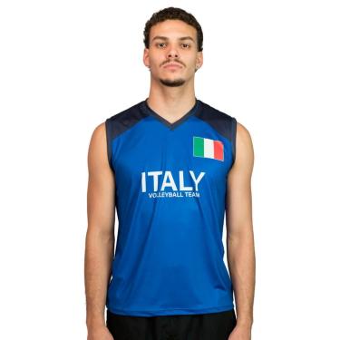 Imagem de Camisa de Vôlei Itália Azul Masculina-Masculino