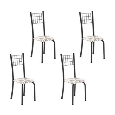 Imagem de Kit 4 Cadeiras Tubular 95x37x40 Cm Dany - Soma Móveis