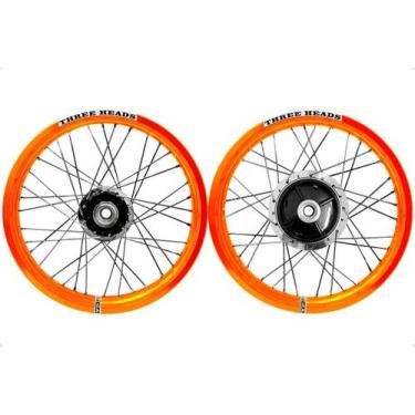 Imagem de Par Roda Three Heads Dourado Titan 150 160 Freio Á Disco