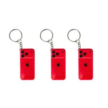 Imagem de Chaveiros Decorativos Mini iPhone 17  Acessório Criativo e Moderno - -