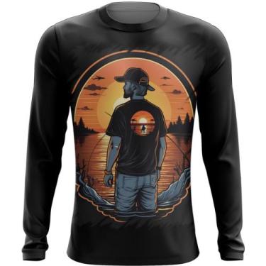 Imagem de Camiseta Manga Longa Pesca Esportiva Pôr do Sol Peixes 21 - Kasubeck S