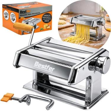 Imagem de Máquina De Macarrão Caseira Laminador Massas Inox Máquina Com Regulado