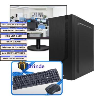 Imagem de Pc Desktop Cpu Completa Intel core i3 4ª 8GB 120GB Brinde Kit teclado 