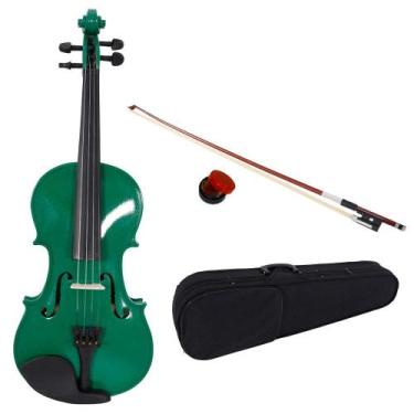 Imagem de Kit de Violino Acústico Ktaxon 4/4 Tamanho Integral Verde