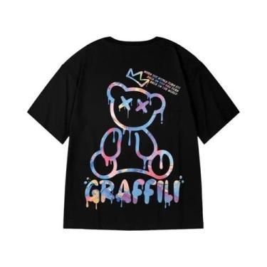Imagem de Camiseta Masculina Oversized M-8XL, Gola Redonda Solta, Casual, Verão,