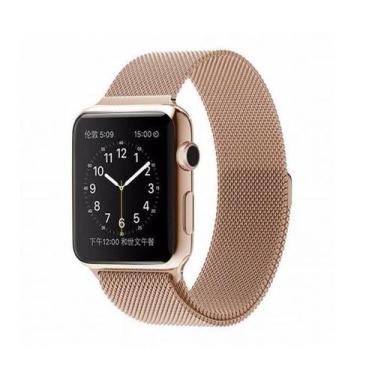 Imagem de Pulseira Magnética Compatível Apple Watch 42mm 44mm 45mm 49mm Aço Inox