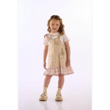Imagem de Vestido Cotton Laço Babados Up Baby, Bege