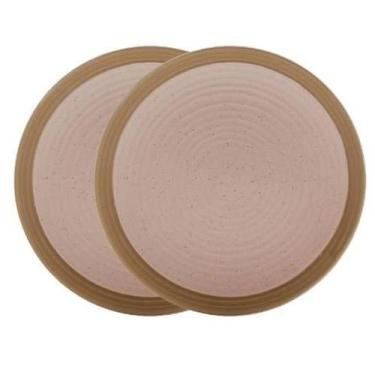 Imagem de Conjunto 2 Pratos de Cerâmica para Sobremesa Rosa 20,5cm 35389 Bom Gou