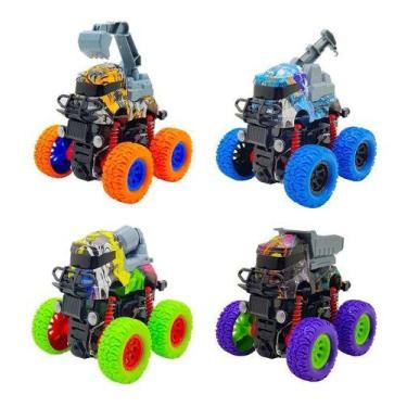 Imagem de Kit 4 Carrinho Miniatura Com Fricção Trator Construtor - MSB PRESENTES