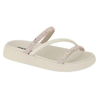 Imagem de Papete Adulto feminino Moleca 5469.121 Glitter, Branco, 38