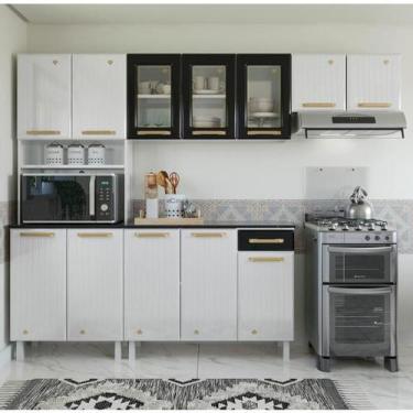 Imagem de Cozinha de Aço Compacta Telasul Diamante 4Pçs C/ Kit Bco/Pto