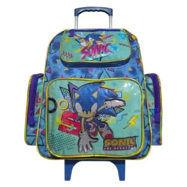 Imagem de Mochila de Carrinho Escolar Infantil Chenson SC22X29CAR Sonic The Hedg