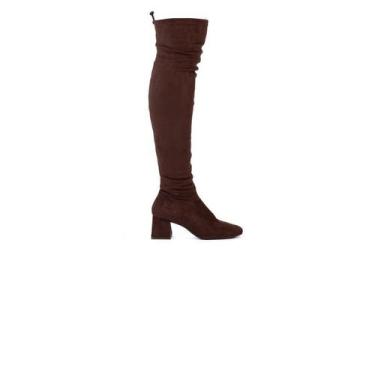 Imagem de Bota Bebecê Salto Médio Cano Longo Camurça Feminino Adulto - Ref T4414