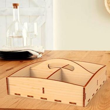 Imagem de Kit 10 Porta Guardanapo e Sachê em Mdf Cru 3mm Corte a Laser Desmontado para Mesa Lenobre