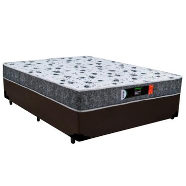 Imagem de Cama Box Casal com Colchão Ortopédico Resistente Pró D28 Espuma Antiácaro 138x188x60 Br...