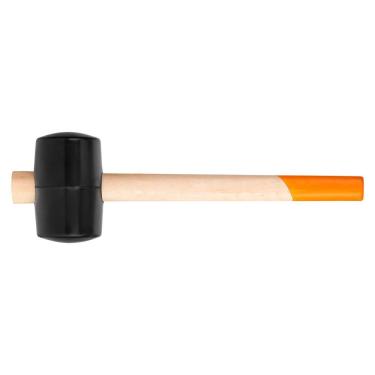 Imagem de Martelo de Borracha Preta Cabo em Madeira 450g Shore 80 para Acabamentos Delicados Laranja Sparta Ferramentas