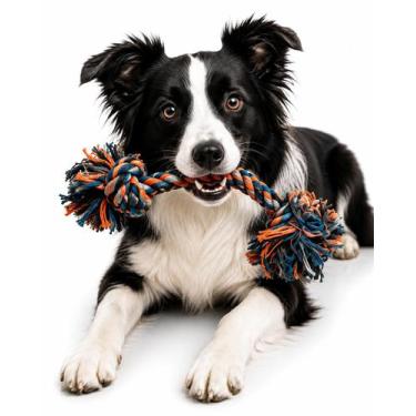 Imagem de Brinquedo Mordedor Corda Fio Dental Bone Pet Cachorro 22cm - Animaliss